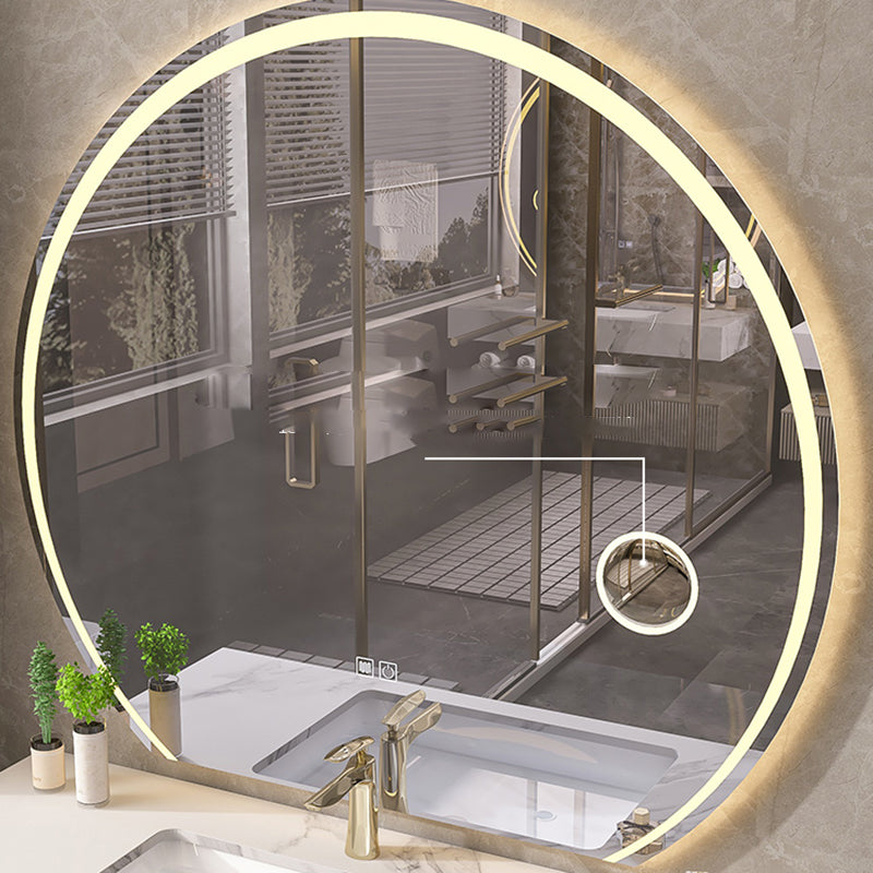 Bathroom Vanity Set Round LED Mirror Rectangular Sink Sink Vanity