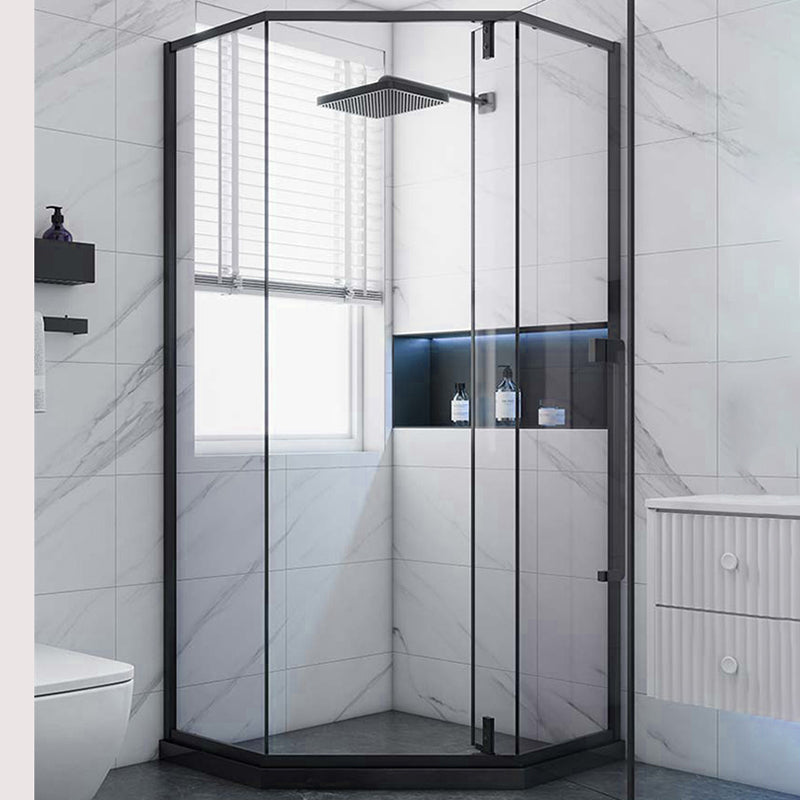 Shower Enclosure Semi-Frameless  Single Sliding Neo-Angle Shower Stall