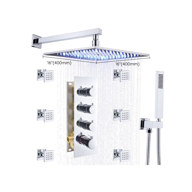 Shower System Ceiling Mounted Massage Jets Square Rain Shower Head Shower Trim