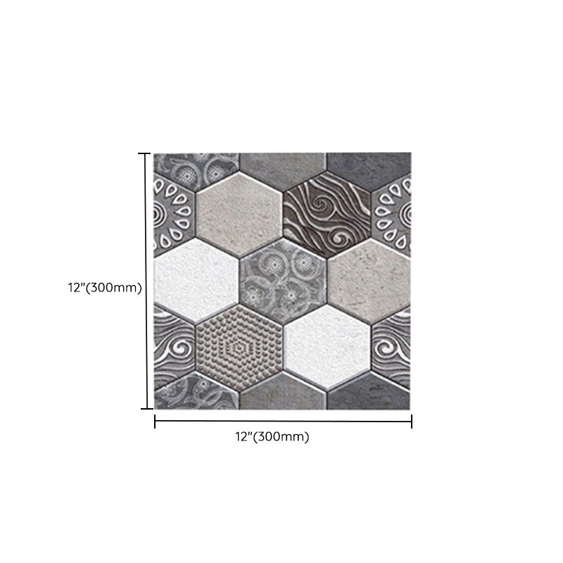 Tile-Peel & Stick Hexagonal Waterproof Plastic Tile-Peel & Stick for Shower 2-Pack