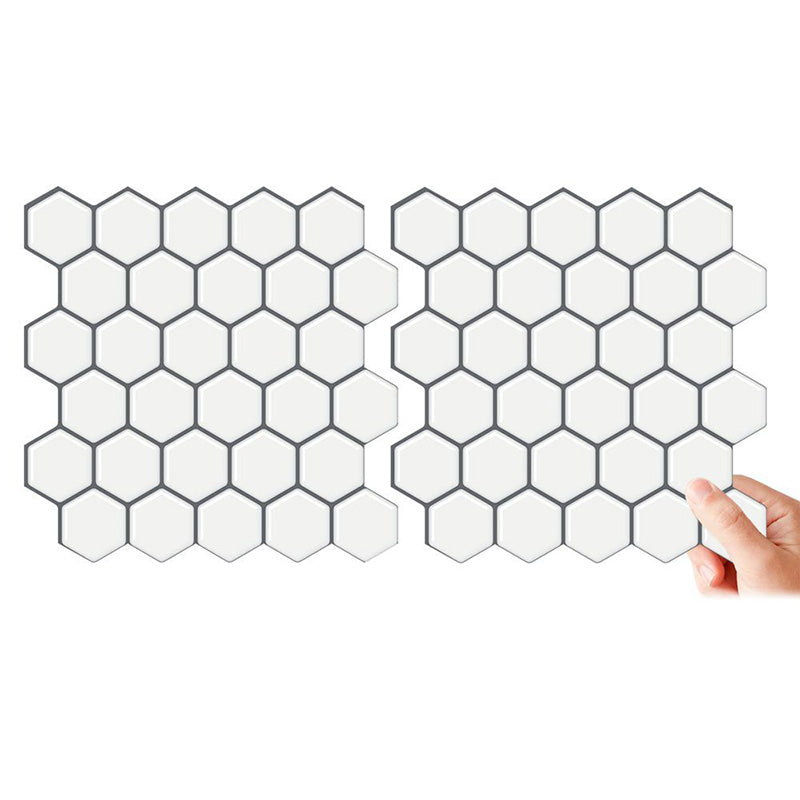 Peel and Stick Wall Tile Water Resistant Hexagonal PVC Peel and Stick Wall Tile