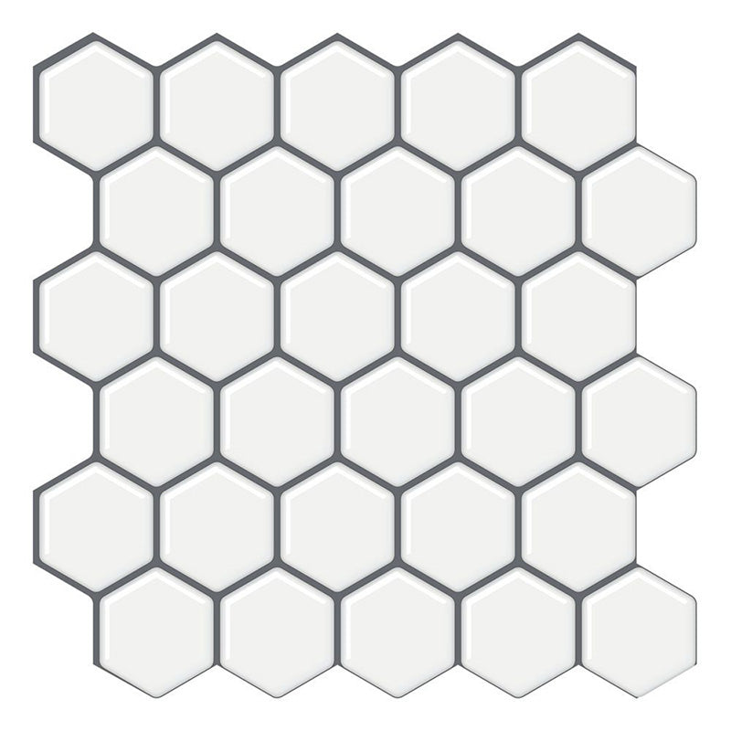 Peel and Stick Wall Tile Water Resistant Hexagonal PVC Peel and Stick Wall Tile