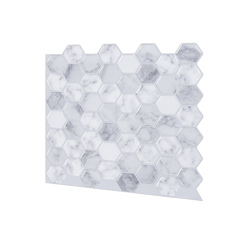 Peel and Stick Tile Waterproof Hexagonal Plastic Peel and Stick Tile for Shower