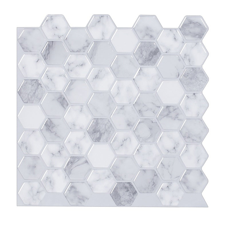 Peel and Stick Tile Waterproof Hexagonal Plastic Peel and Stick Tile for Shower