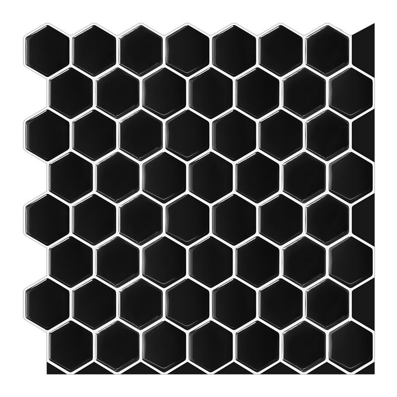 Hexagonal Peel & Stick Tile Stain Resistant Plastic Peel & Stick Tile for Shower