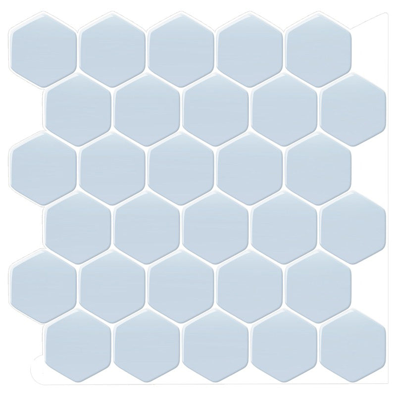 Peel and Stick Tiles Solid Color Hexagonal Scratch Resistant Peel and Stick Tiles