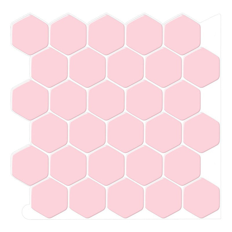 Peel and Stick Tiles Solid Color Hexagonal Scratch Resistant Peel and Stick Tiles