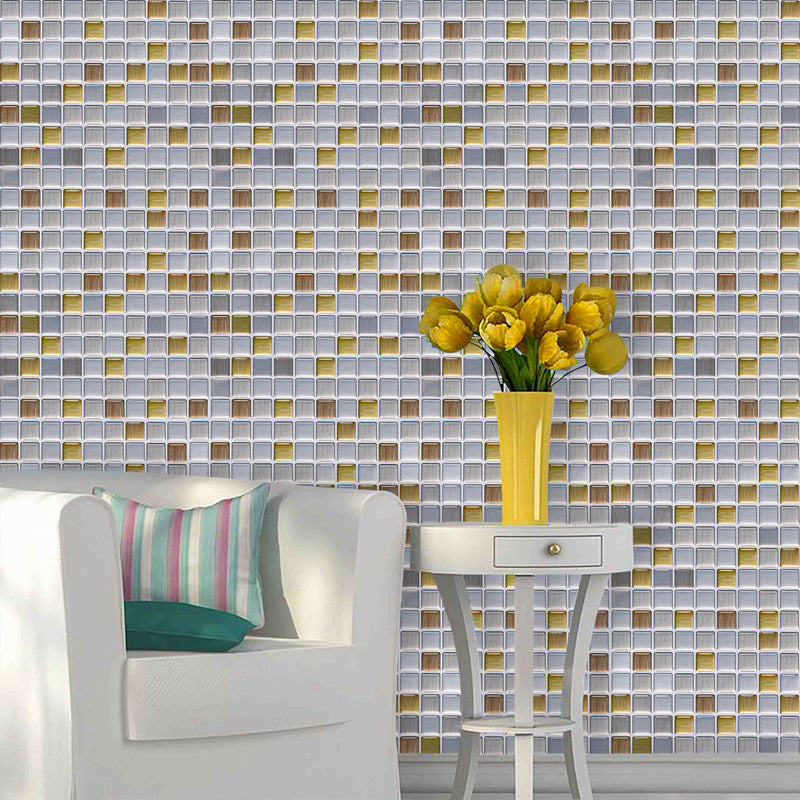 Peel and Stick Tile Mosaic Stain Resistant Square Peel and Stick Tile for Kitchen