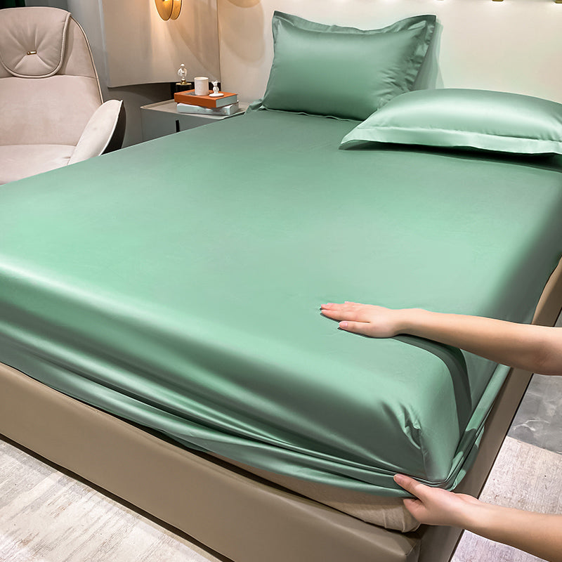 Sateen Weave Fitted Sheet Whole Colored Breathable Dust Mite Resistant Sheet