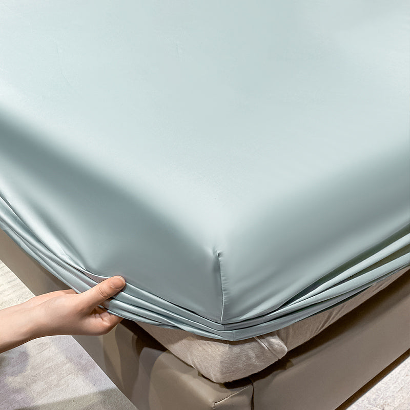 Sateen Weave Fitted Sheet Whole Colored Breathable Dust Mite Resistant Sheet