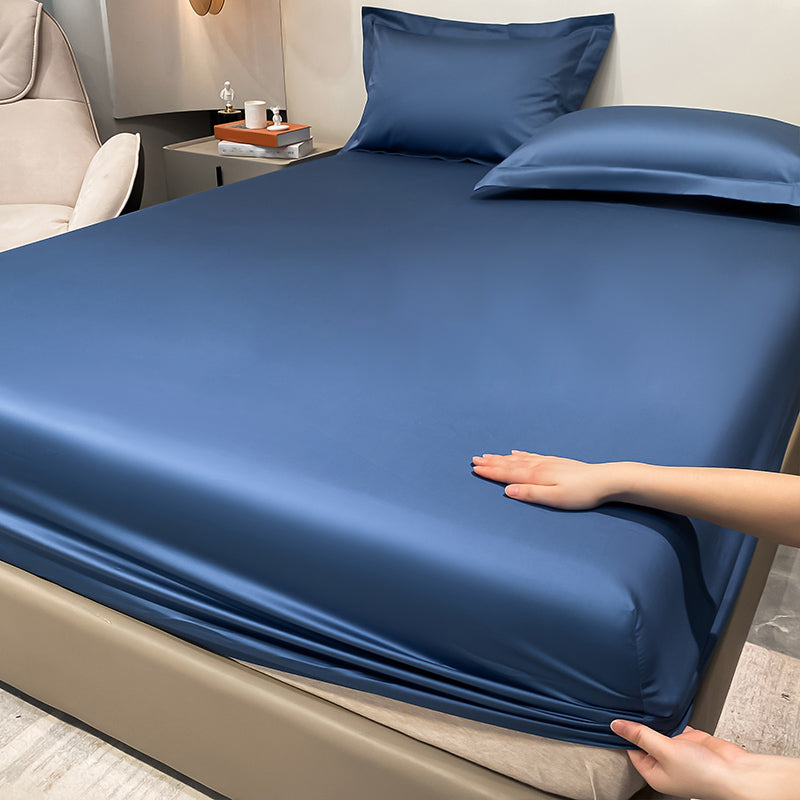 Sateen Weave Fitted Sheet Whole Colored Breathable Dust Mite Resistant Sheet