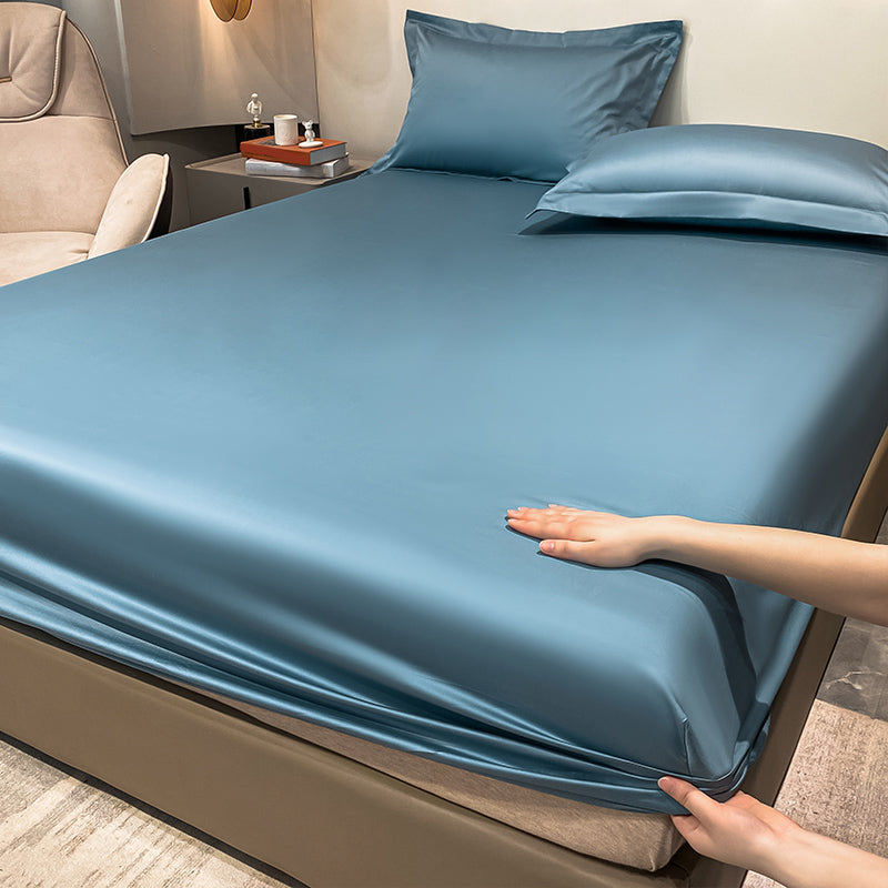 Sateen Weave Fitted Sheet Whole Colored Breathable Dust Mite Resistant Sheet