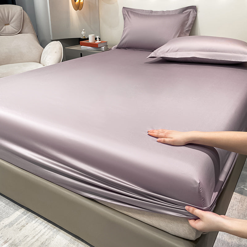 Sateen Weave Fitted Sheet Whole Colored Breathable Dust Mite Resistant Sheet