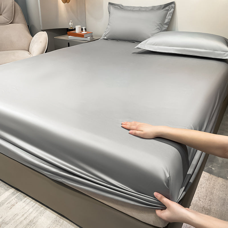 Sateen Weave Fitted Sheet Whole Colored Breathable Dust Mite Resistant Sheet