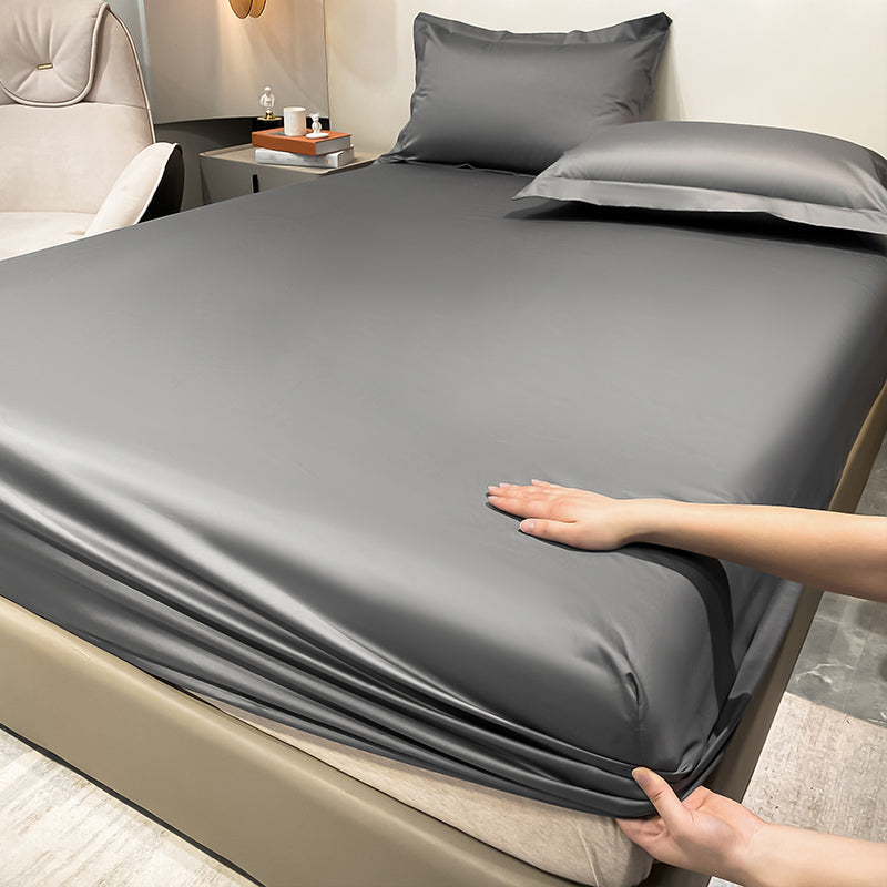 Sateen Weave Fitted Sheet Whole Colored Breathable Dust Mite Resistant Sheet