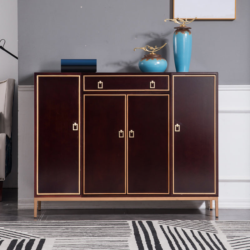 Modern Buffet Table Solid Wood Side Board with Cabinets and Drawers