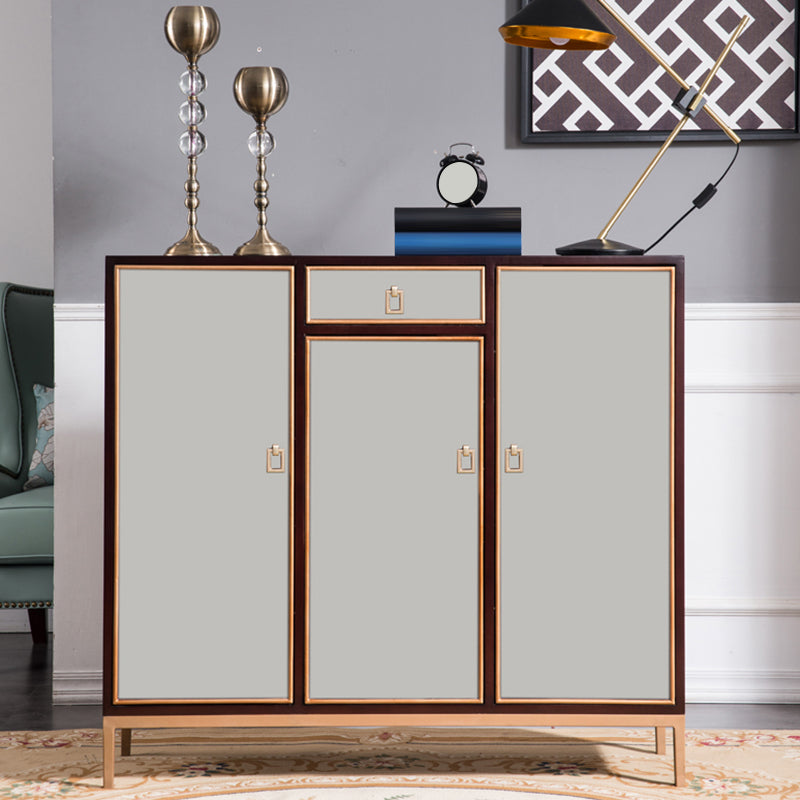 Modern Buffet Table Solid Wood Side Board with Cabinets and Drawers