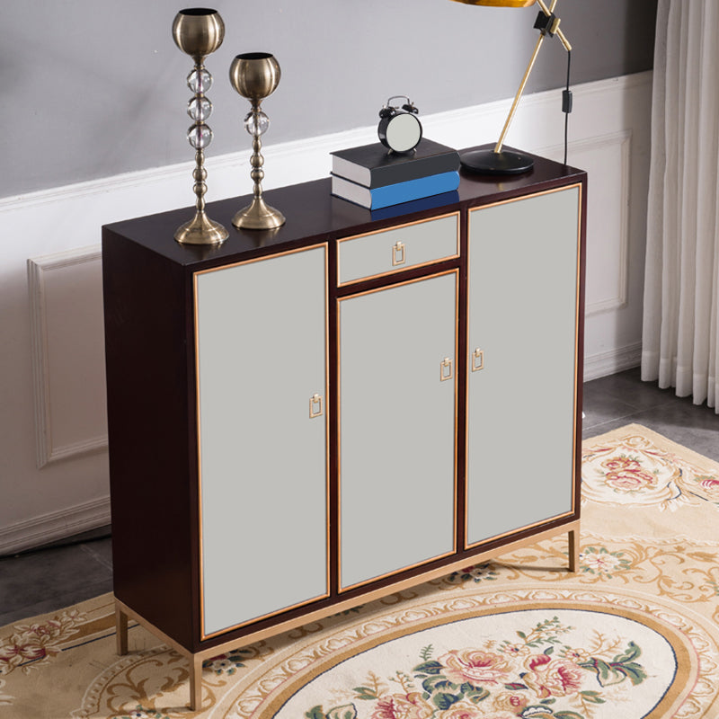 Modern Buffet Table Solid Wood Side Board with Cabinets and Drawers