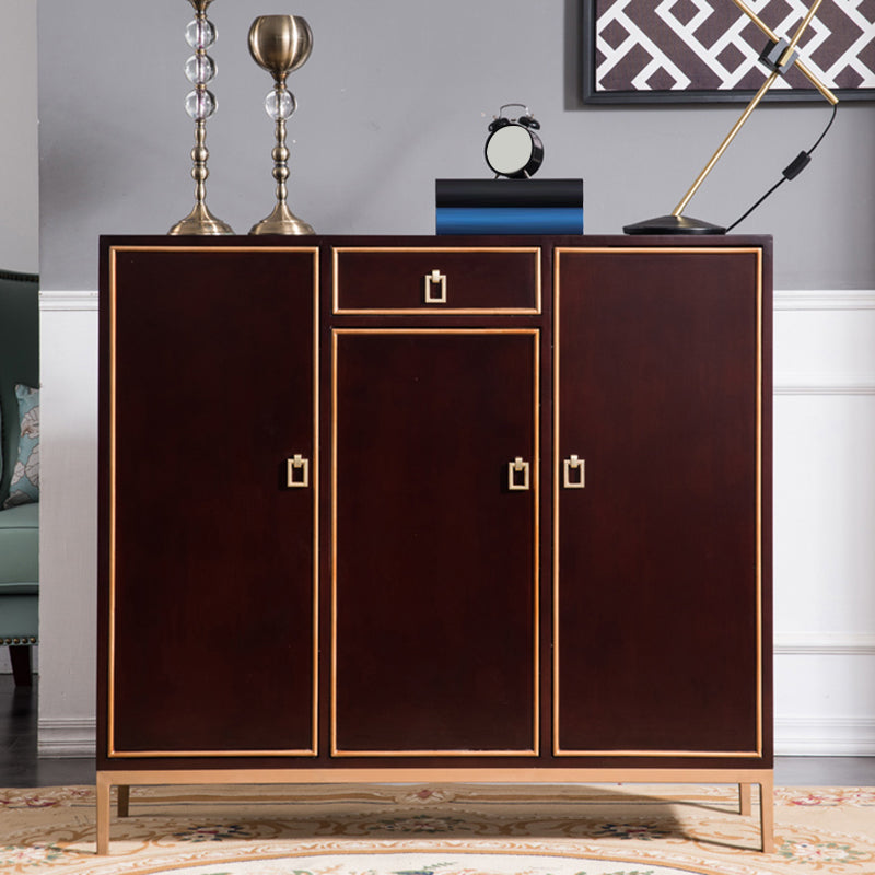 Modern Buffet Table Solid Wood Side Board with Cabinets and Drawers