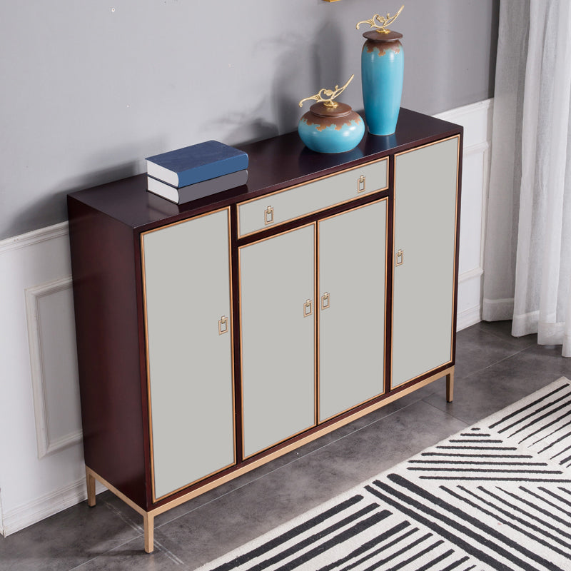 Modern Buffet Table Solid Wood Side Board with Cabinets and Drawers