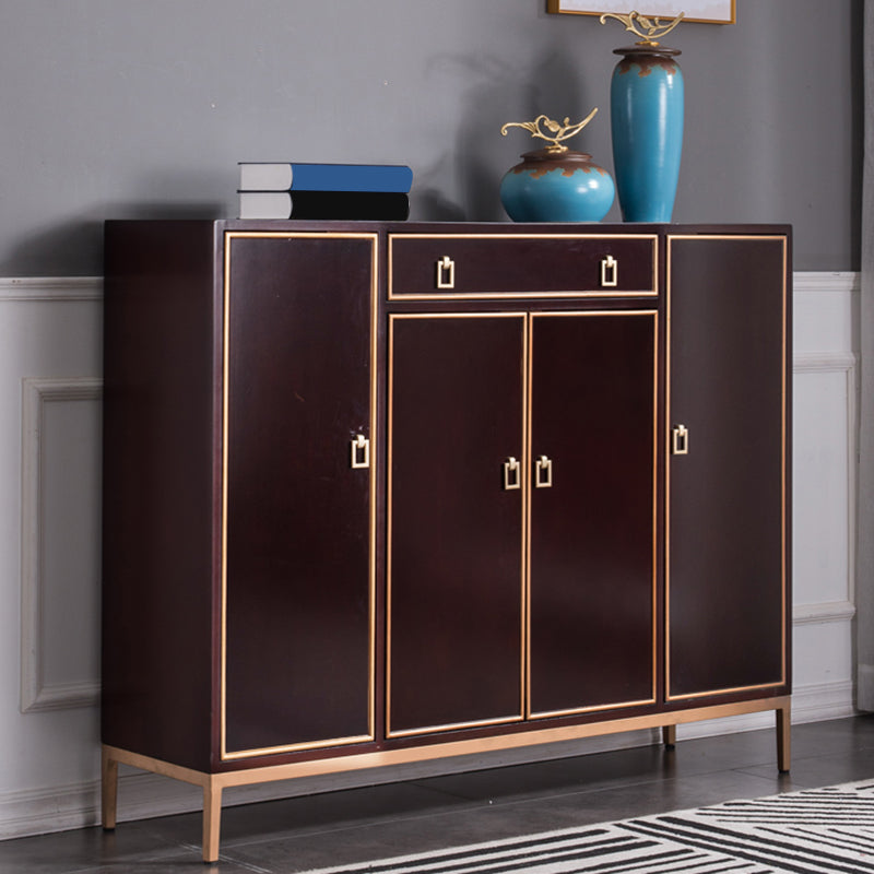 Modern Buffet Table Solid Wood Side Board with Cabinets and Drawers