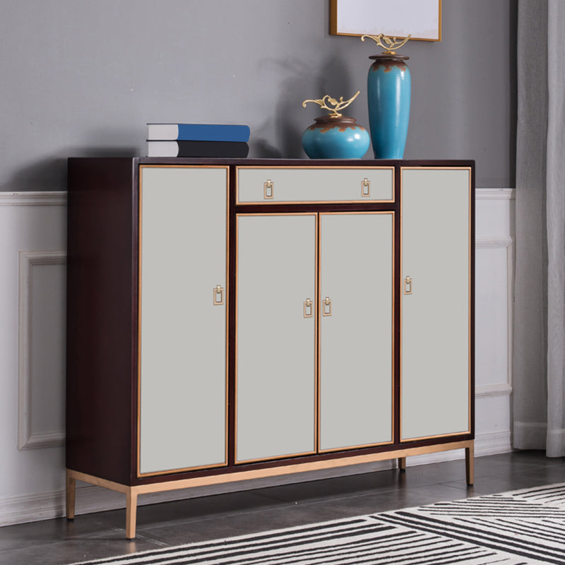 Modern Buffet Table Solid Wood Side Board with Cabinets and Drawers