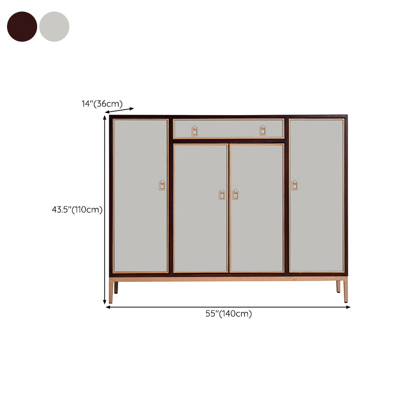 Modern Buffet Table Solid Wood Side Board with Cabinets and Drawers