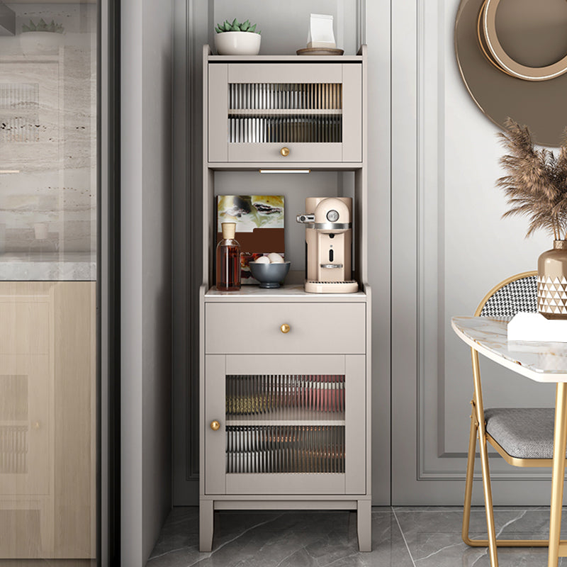 Stone Buffet Table Glam Style Side Board with Cabinets and Drawers