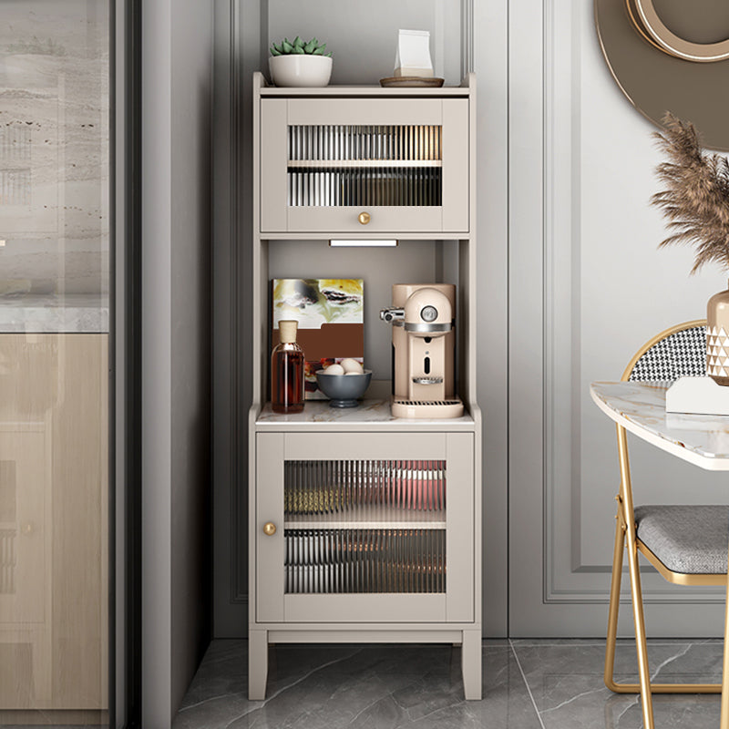 Stone Buffet Table Glam Style Side Board with Cabinets and Drawers