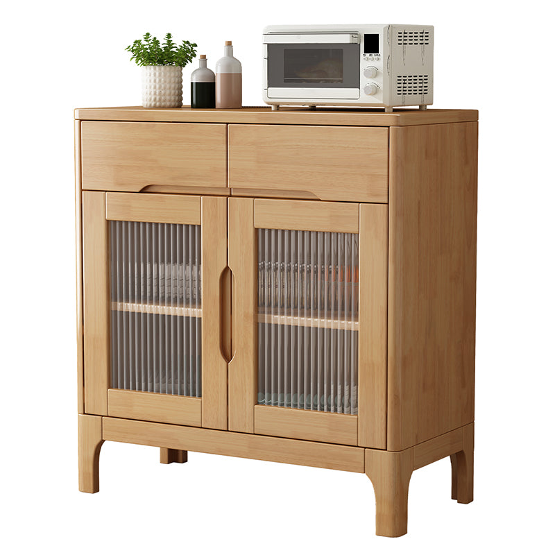 Solid Wood Buffet Table Modern 34.25-inch Side Board with Cabinets and Drawers