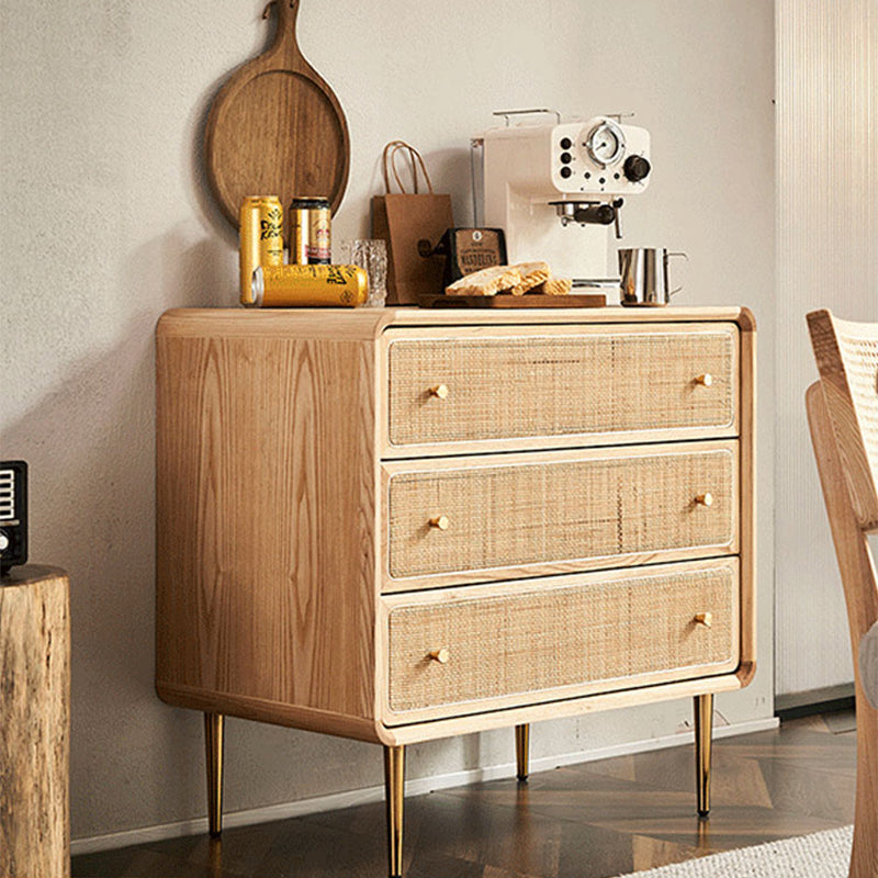 Solid Wood Buffet Table Modern Style Side Board with Drawers