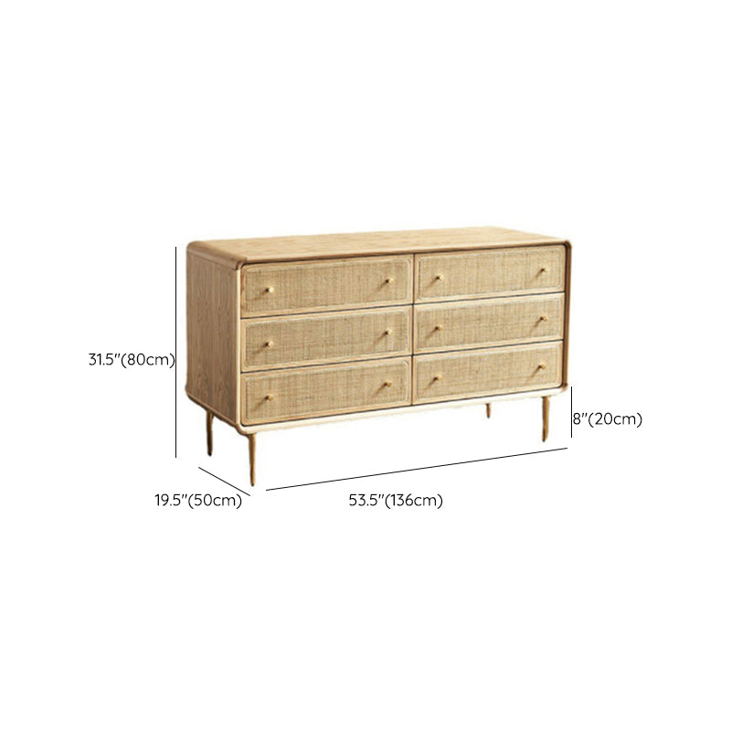 Solid Wood Buffet Table Modern Style Side Board with Drawers