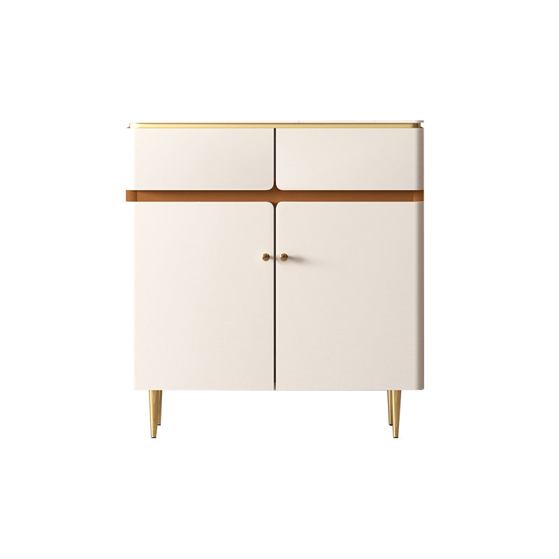 Beige Dining Buffet with Drawers Glam Sideboard Cabinet for Kitchen