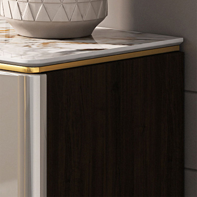 Glam Sideboard Table with Drawers Stone and Engineered Wood Dining Server