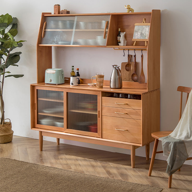 Modern Solid Wood Sideboard Buffet 3-drawer Dining Server for Home