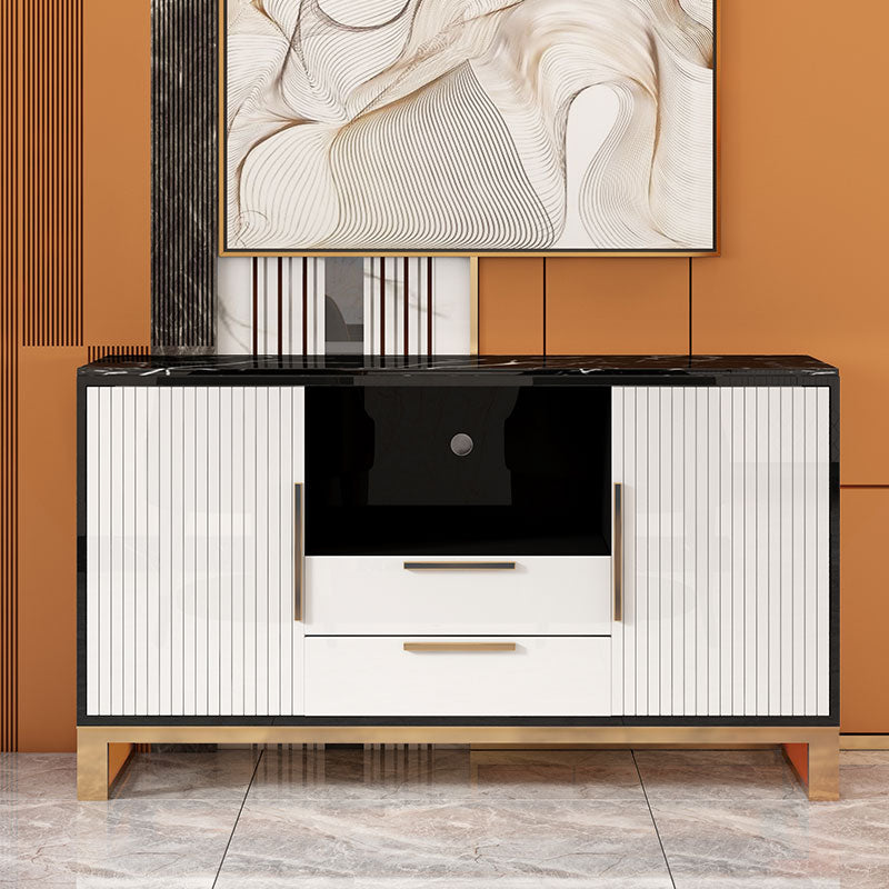 2-Door Sideboard Cabinet with Drawers Glam Buffet Sideboard for Home