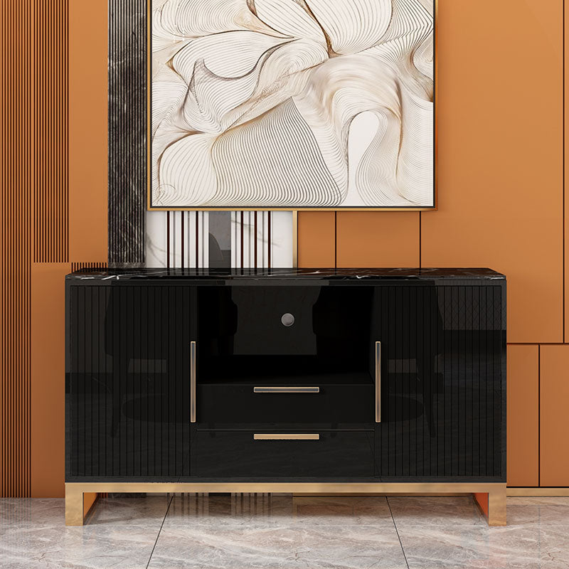 2-Door Sideboard Cabinet with Drawers Glam Buffet Sideboard for Home