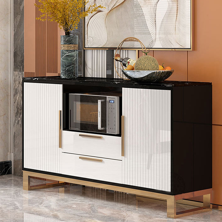 2-Door Sideboard Cabinet with Drawers Glam Buffet Sideboard for Home