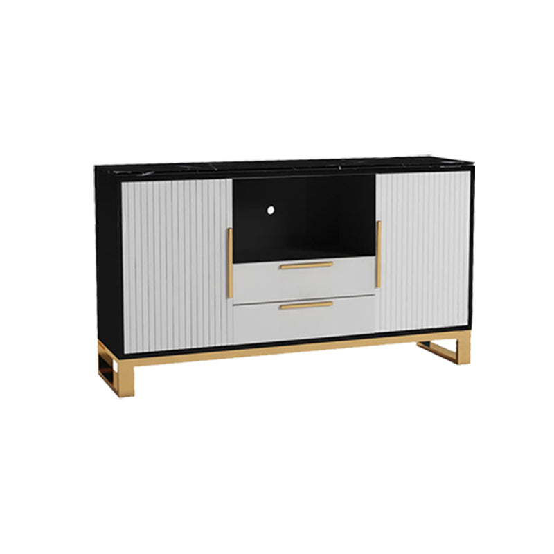 2-Door Sideboard Cabinet with Drawers Glam Buffet Sideboard for Home