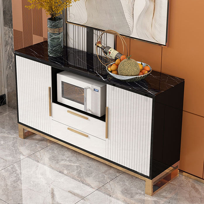 2-Door Sideboard Cabinet with Drawers Glam Buffet Sideboard for Home