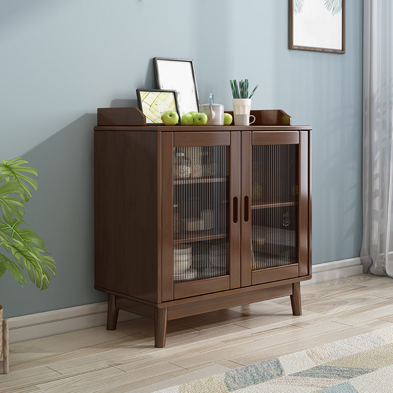 Contemporary Sideboard Buffet Rubberwood Solid Wood Dining Server