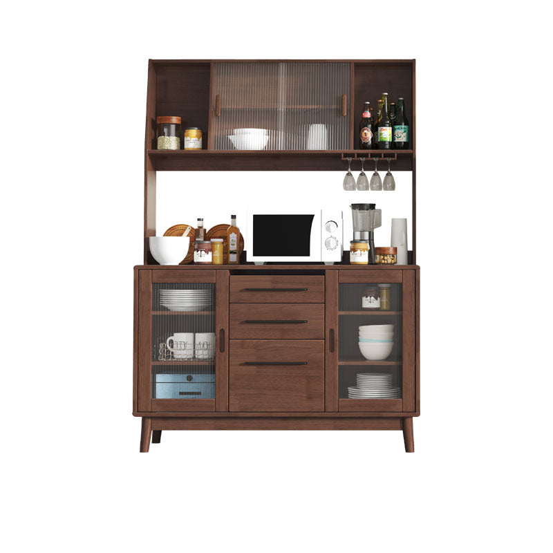 Contemporary Sideboard Buffet Rubberwood Solid Wood Dining Server