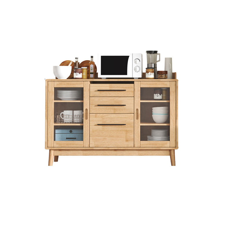 Contemporary Sideboard Buffet Rubberwood Solid Wood Dining Server