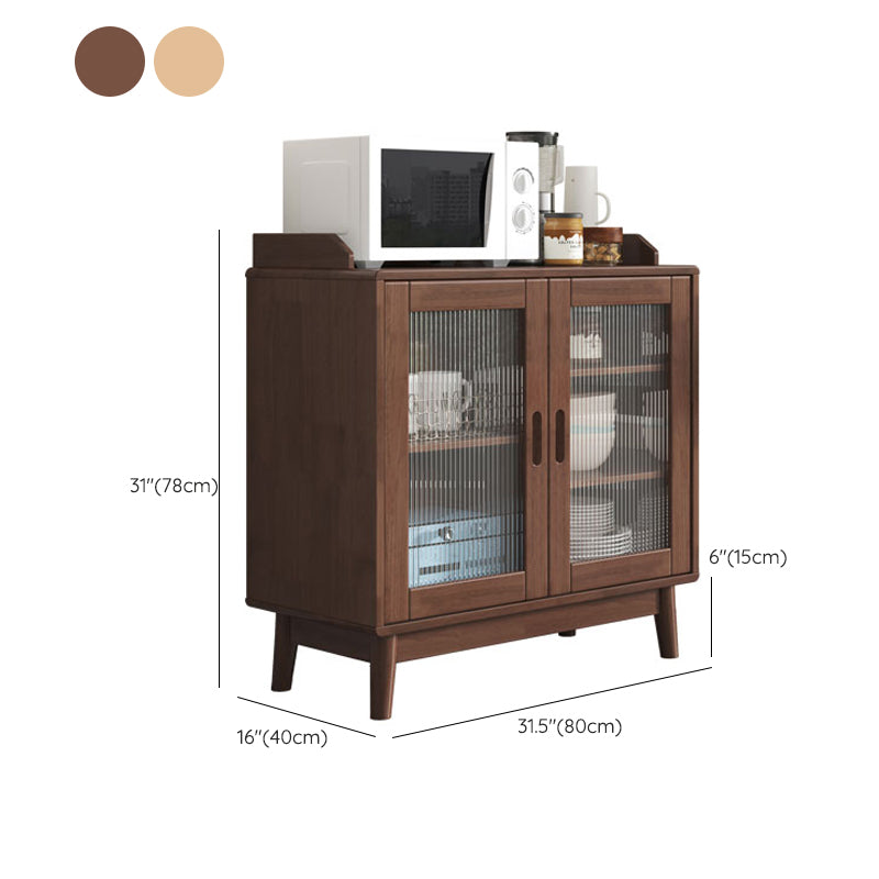 Contemporary Sideboard Buffet Rubberwood Solid Wood Dining Server