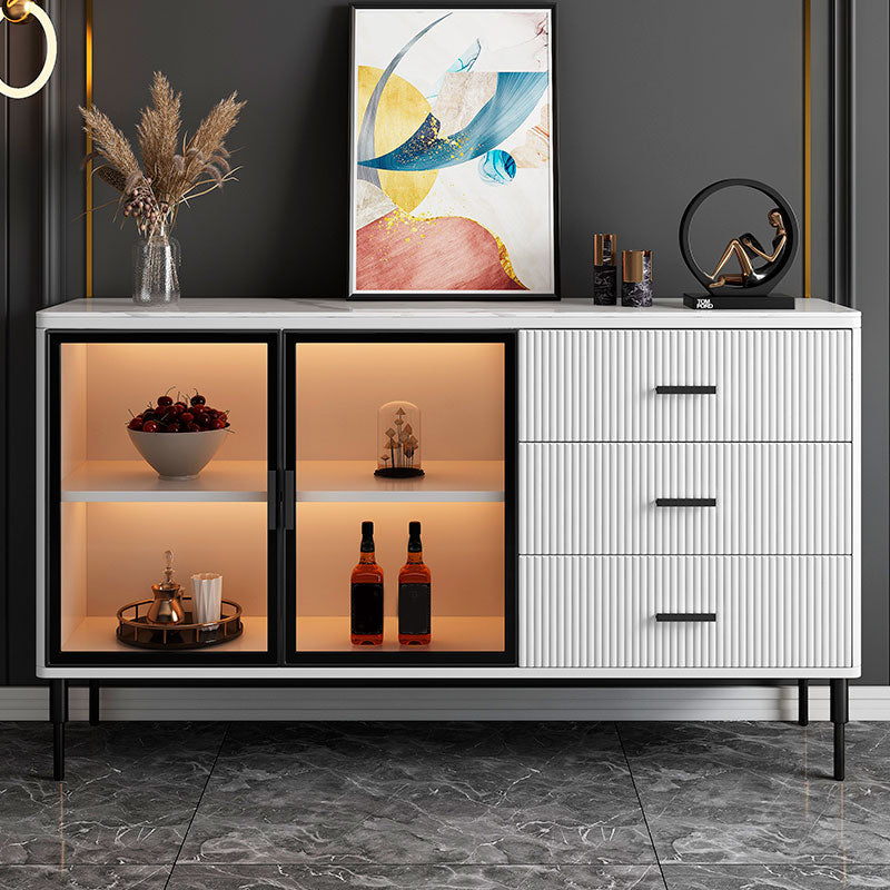 3-drawer Sideboard Cabinet with Drawers Glam Buffet Sideboard