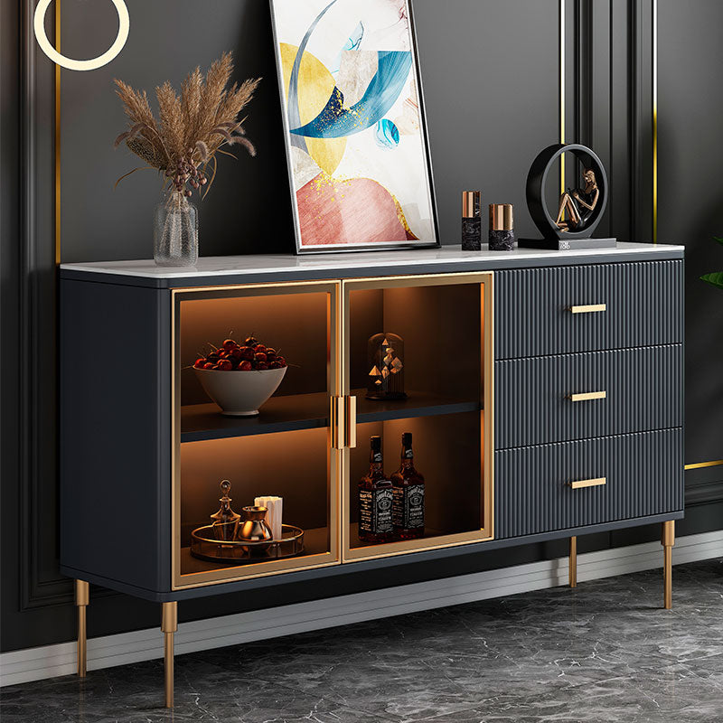 3-drawer Sideboard Cabinet with Drawers Glam Buffet Sideboard