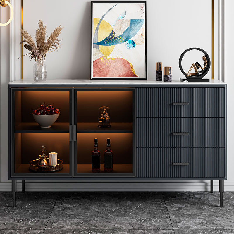 3-drawer Sideboard Cabinet with Drawers Glam Buffet Sideboard