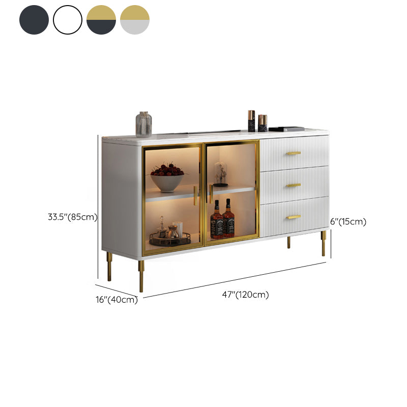 3-drawer Sideboard Cabinet with Drawers Glam Buffet Sideboard