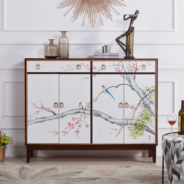 Solid Wood Sideboard Cabinet with Drawers Contemporary Sideboard Table