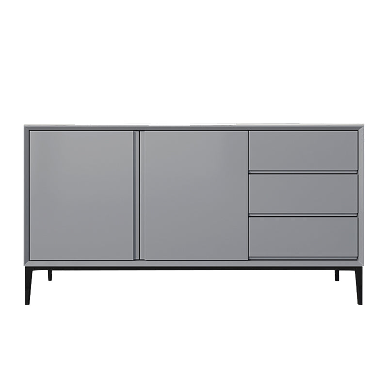 Modern Buffet Sideboard with Drawers Stone and Wood Buffet Server